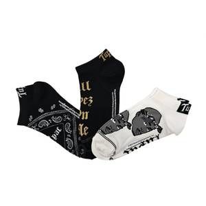 NEW PERRI’S SOCKS women's 3-pair tupac black bandana crew socks in multi